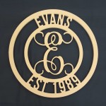 Circle Name & Date Monogram