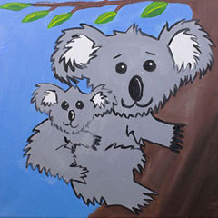 Parent/Child Koala Canvas Painting